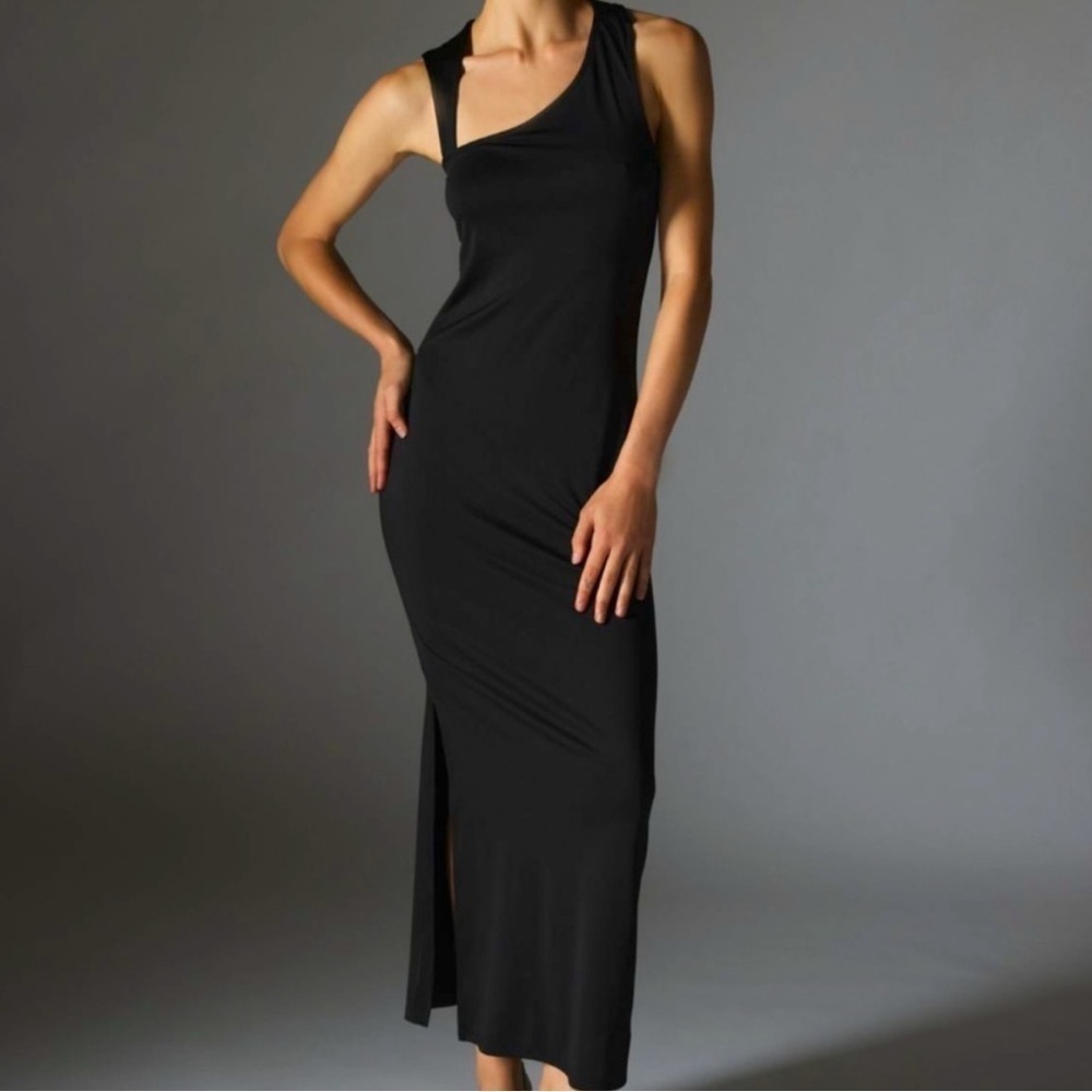 NWT XS Silence + Noise Black Cut Out Bodycon Maxi Dress Evening Cocktail